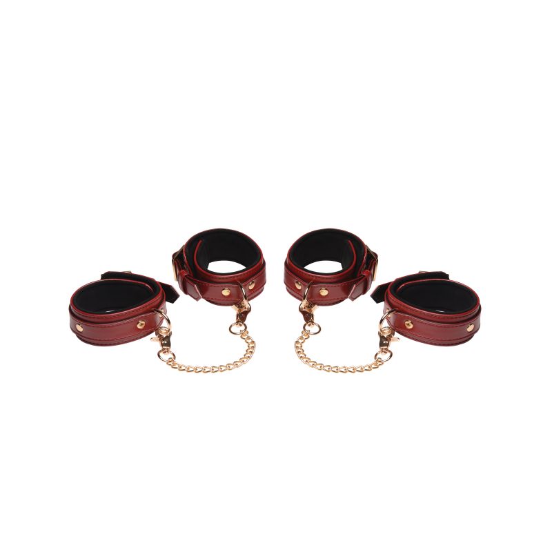 6 Pc Bondage Set Burgundy - Burgundy