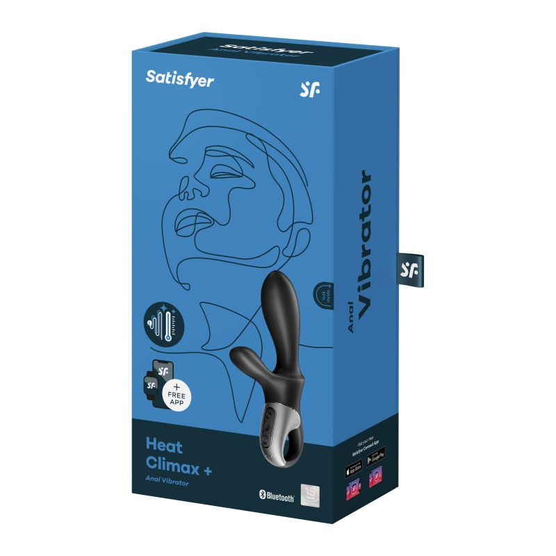 Satisfyer Heat Climax Plus Connect App Warming Anal Vibrator - Black