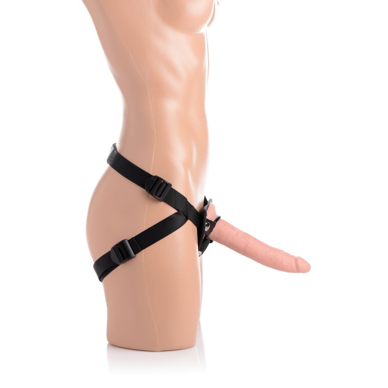 Charmed 7.5in Silicone Dildo w Harness Flesh - Flesh