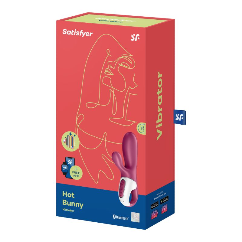 Satisfyer Hot Bunny Connect App Warming Vibrator - Burgundy