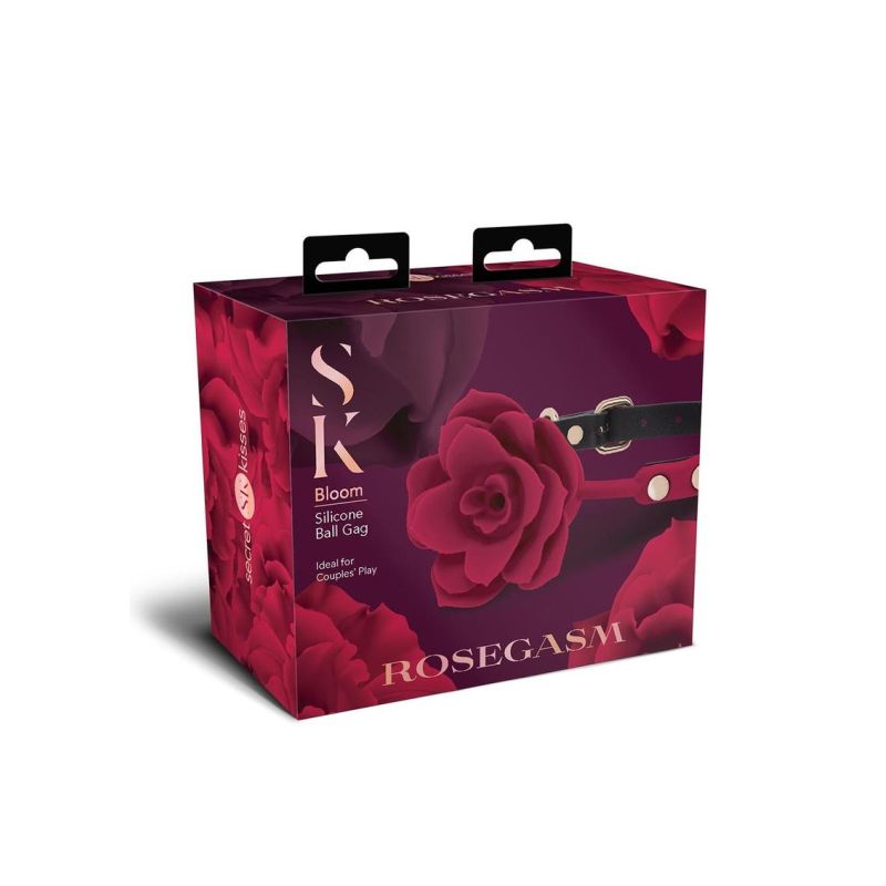 Secret Kisses Rosegasm Bloom Silicone Gag - Burgundy