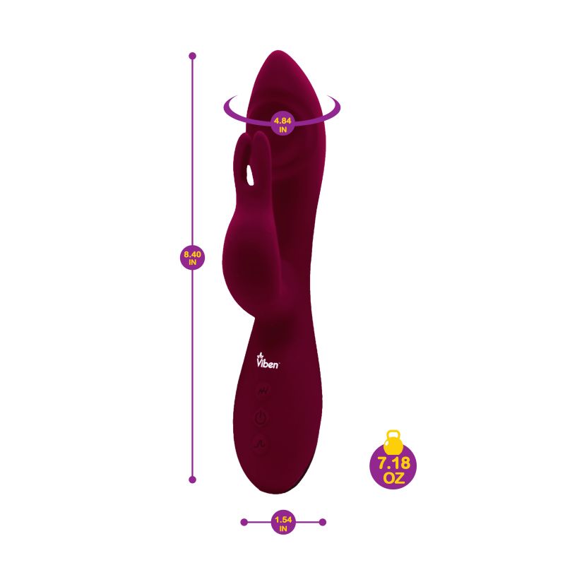 Viben Pzazz Rechargeable Thumping Rabbit Ruby - Burgundy