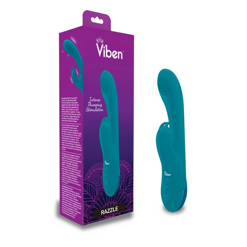 Viben Razzle Rechargeable Thumping Rabbit Ocean - Aqua