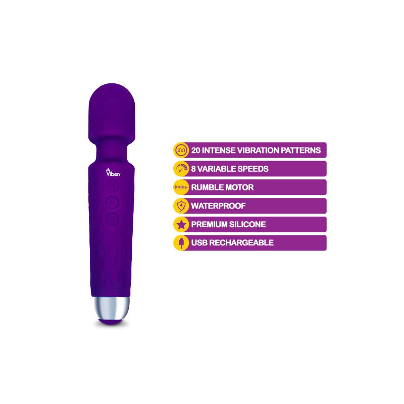 Viben Tempest Travel Wand Massager Violet - Violet