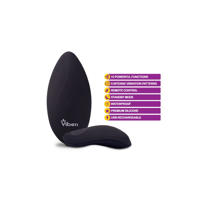 Viben Racy Multi Function Panty Vibe w Remote - Black