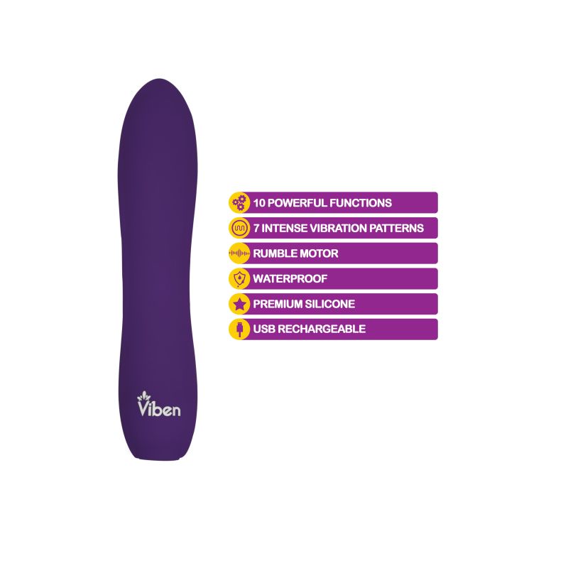 Viben Vivacious Rumble Motor Rechargeable Bullet Violet - Violet