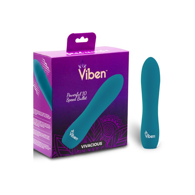 Viben Vivacious Rumble Motor Rechargeable Bullet Ocean - Aqua