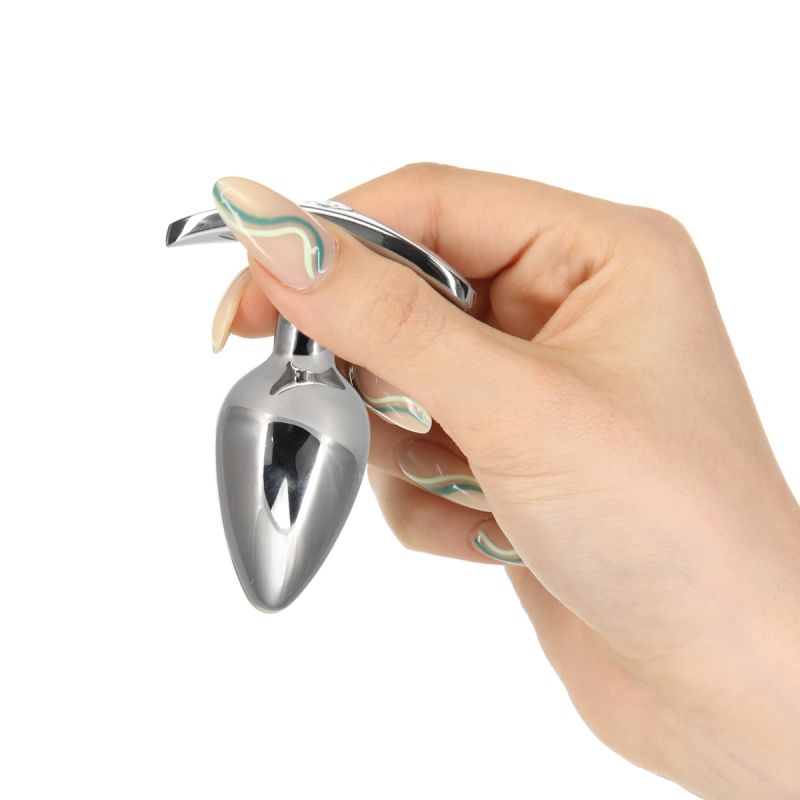 Pillow Talk Sneaky Luxurious Stainless Steel Anal Plug w Swarovski Crystal - Silver