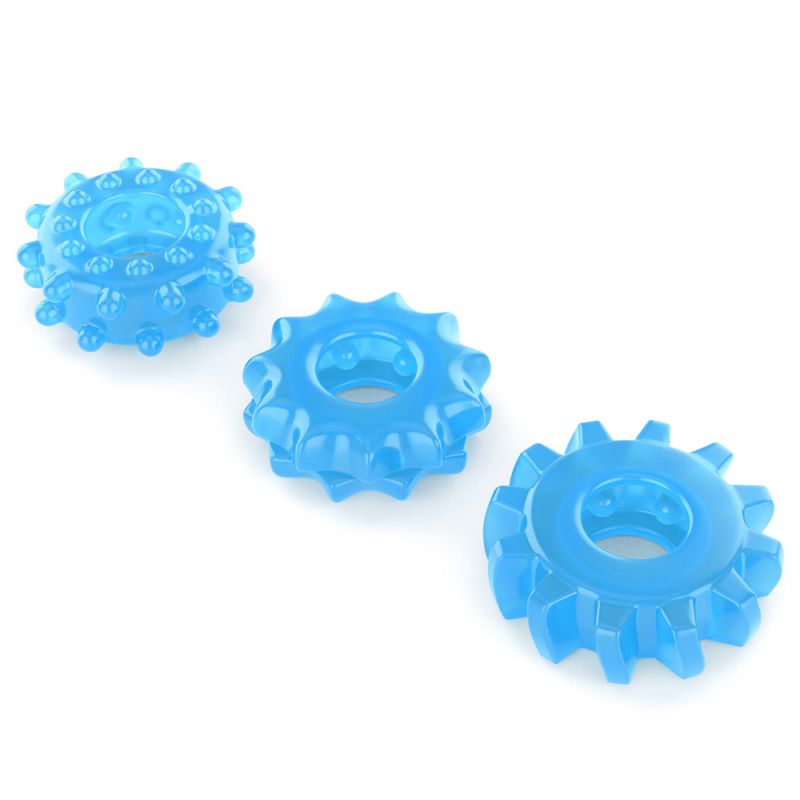 Lumino Play Penis Rings 3 Pc - Blue