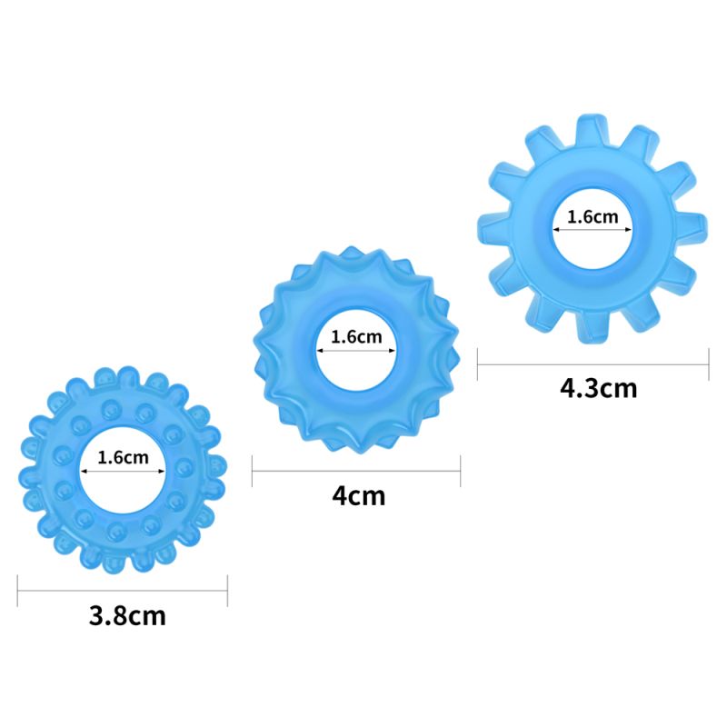 Lumino Play Penis Rings 3 Pc - Blue