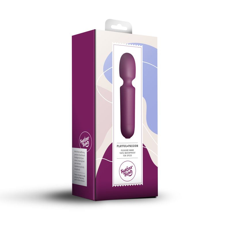 SugarBoo Playful Passion Wand Vibe Burgundy - Burgundy