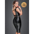Power Wetlook Pencil Skirt w Long Zipper - Black