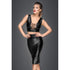 Power Wetlook Pencil Skirt w Long Zipper - Black