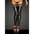 Power Wetlook Stockings w Siliconed Lace - Black