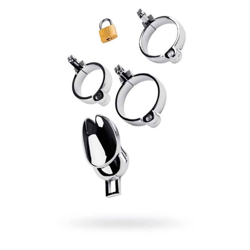Silver Metal Chastity Cage Adjustable - Silver