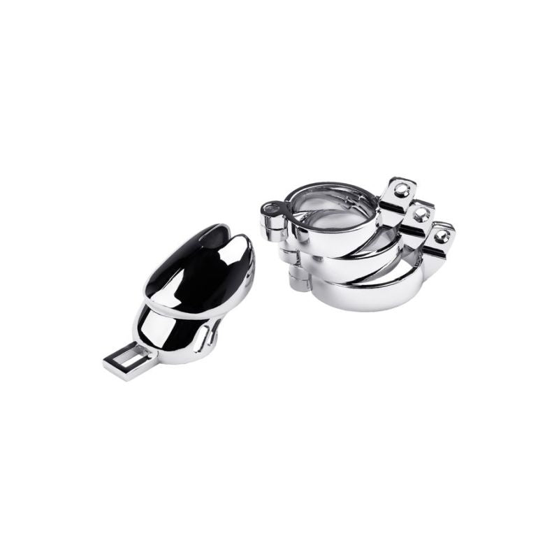 Silver Metal Chastity Cage Adjustable - Silver