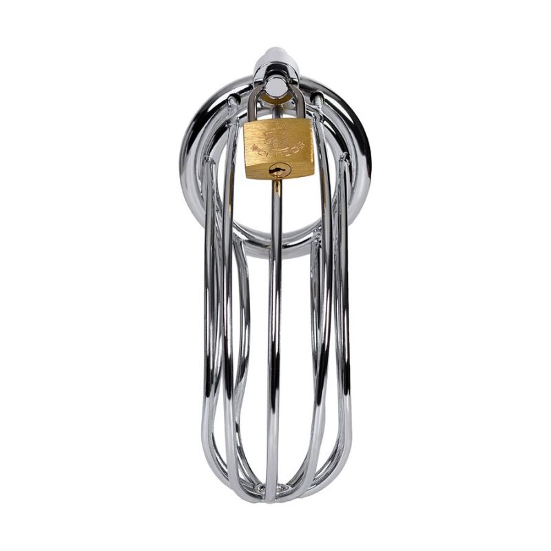 Silver Metal Birdcage Cock Cage - Silver