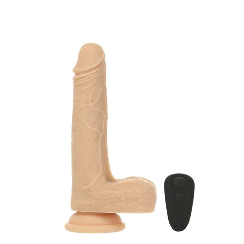 The Freak Vibrating Rotating Dong w Remote - Flesh