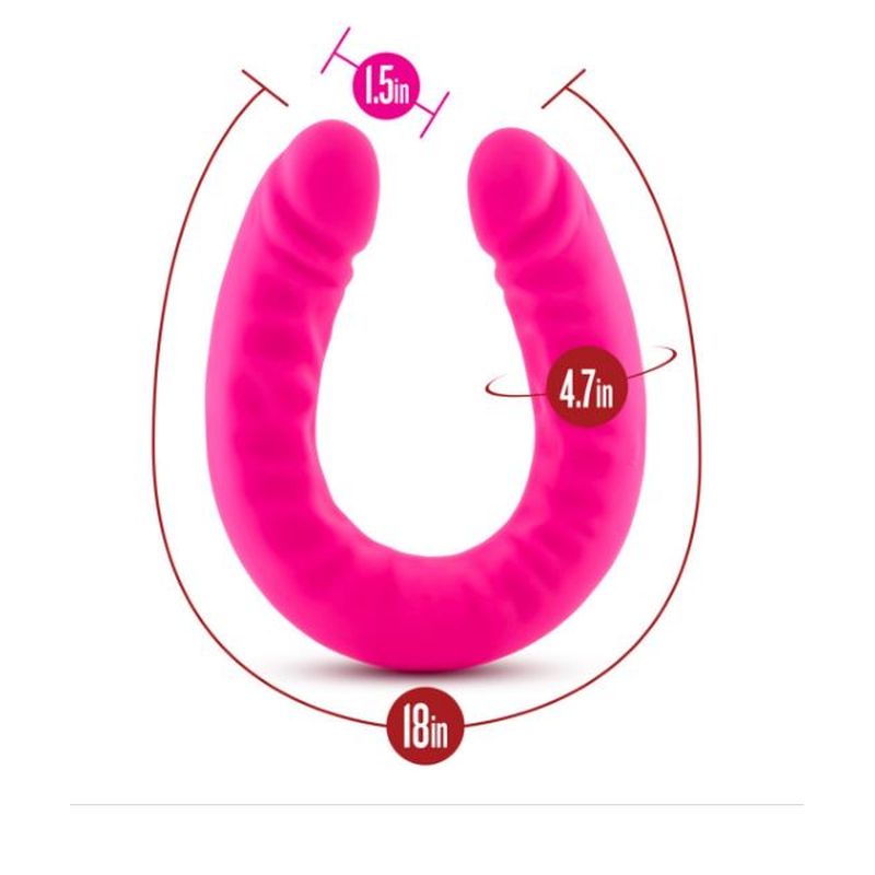 Ruse Silicone Slim 18in Hot Pink Double Dong 