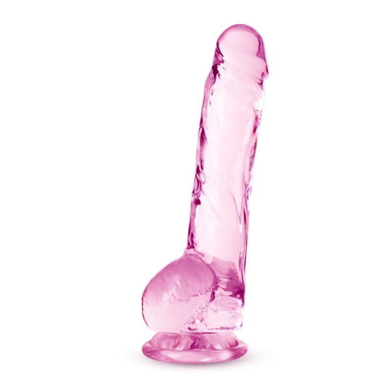 Naturally Yours 8" Crystaline Dildo Rose - Pink