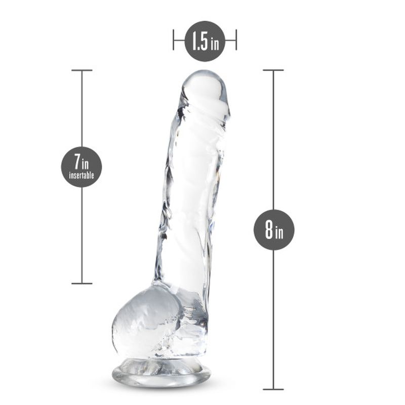Naturally Yours 8" Crystaline Dildo Diamond - Clear