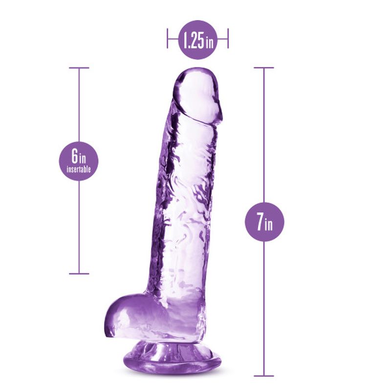 Naturally Yours 7" Crystaline Dildo Amethyst - Purple
