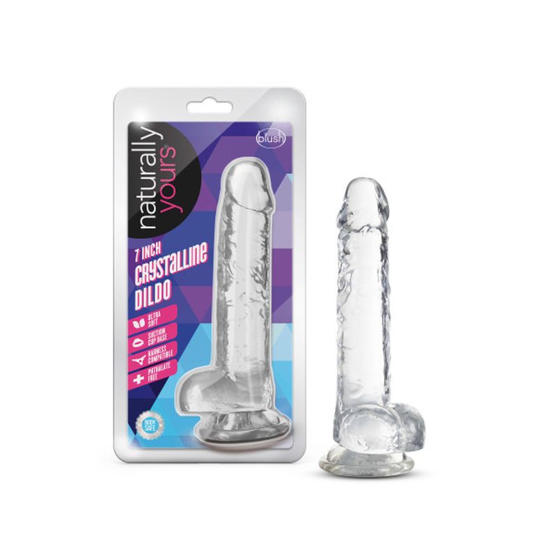 Naturally Yours 7" Crystaline Dildo Diamond - Clear