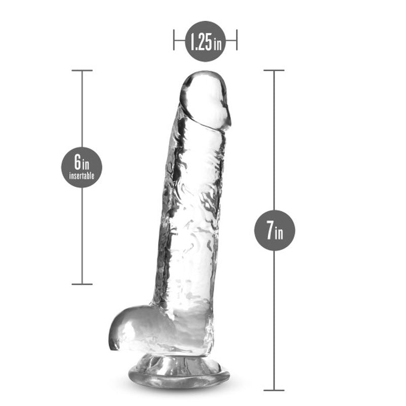 Naturally Yours 7" Crystaline Dildo Diamond - Clear
