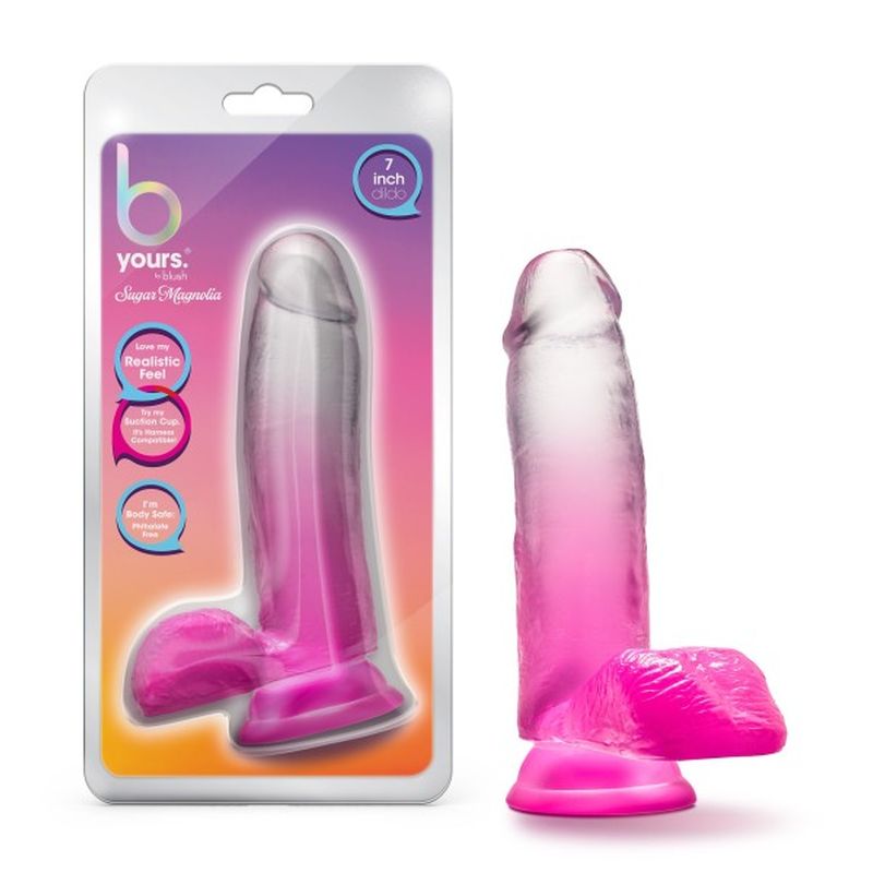 B Yours Sugar Magnolia 7in Dildo Fuchsia - Fuchsia