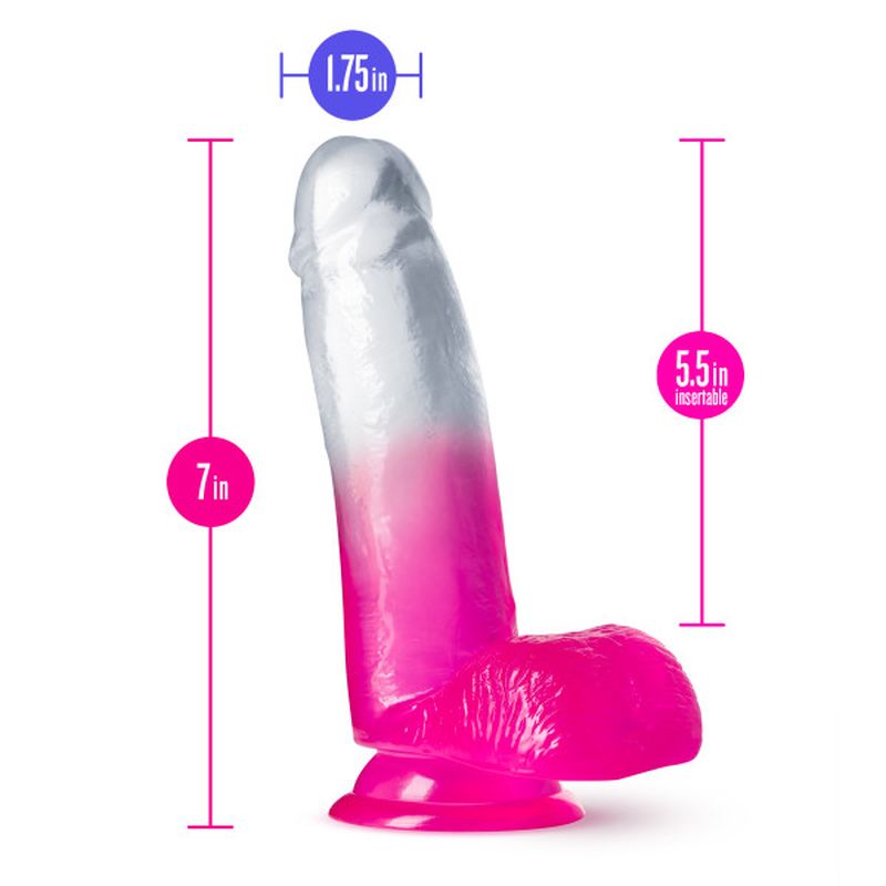 B Yours Sugar Magnolia 7in Dildo Fuchsia - Fuchsia