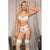 Roxanne 4 Pc Bra Garter G String and Stocking Set