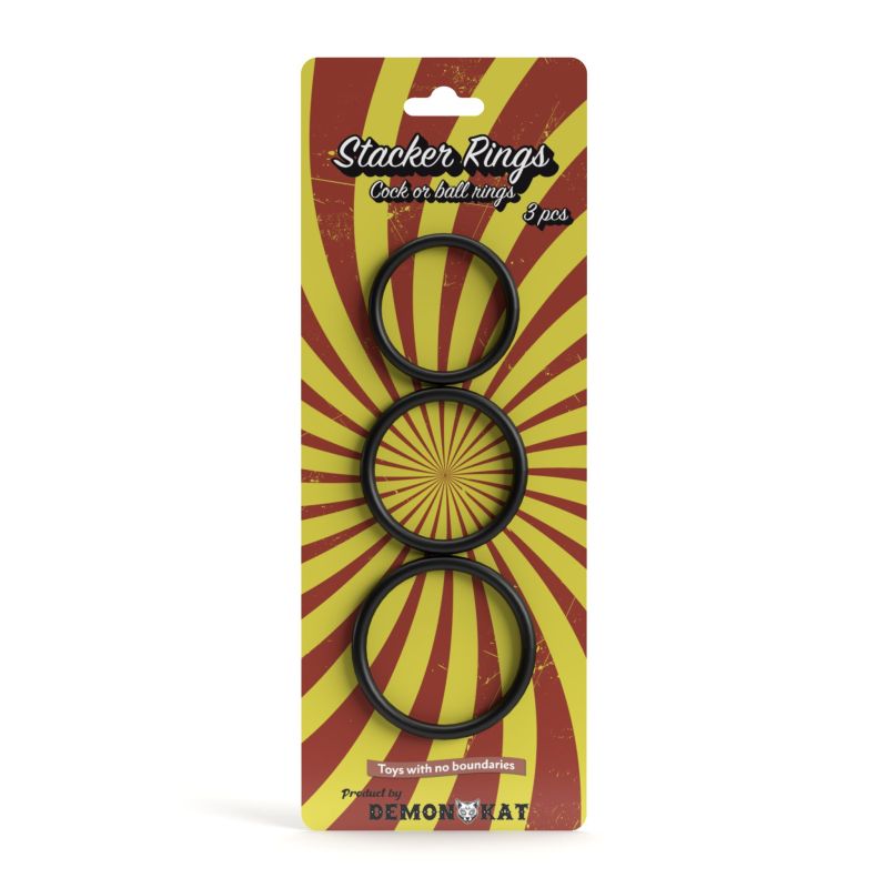 Stacker Rings 3 Pc Set - Black