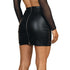 Stretch Wetlook Mesh Panel Skirt