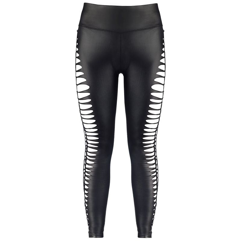 Stretch Wetlook Cut Out Leggings