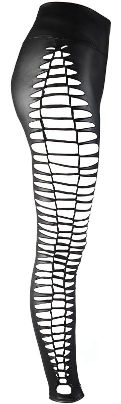 Stretch Wetlook Cut Out Leggings