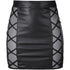Stretch Wetlook Mesh Criss Cross Skirt