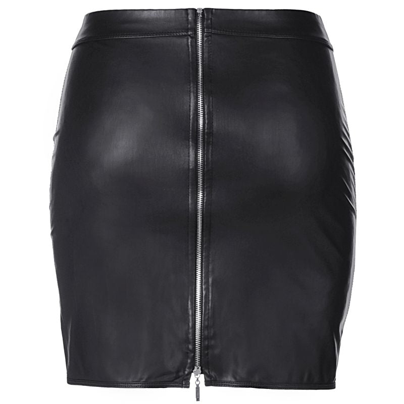 Stretch Wetlook Mesh Criss Cross Skirt
