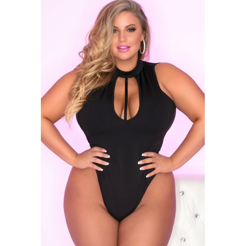 Taking Risks Choker Bodysuit  - Black