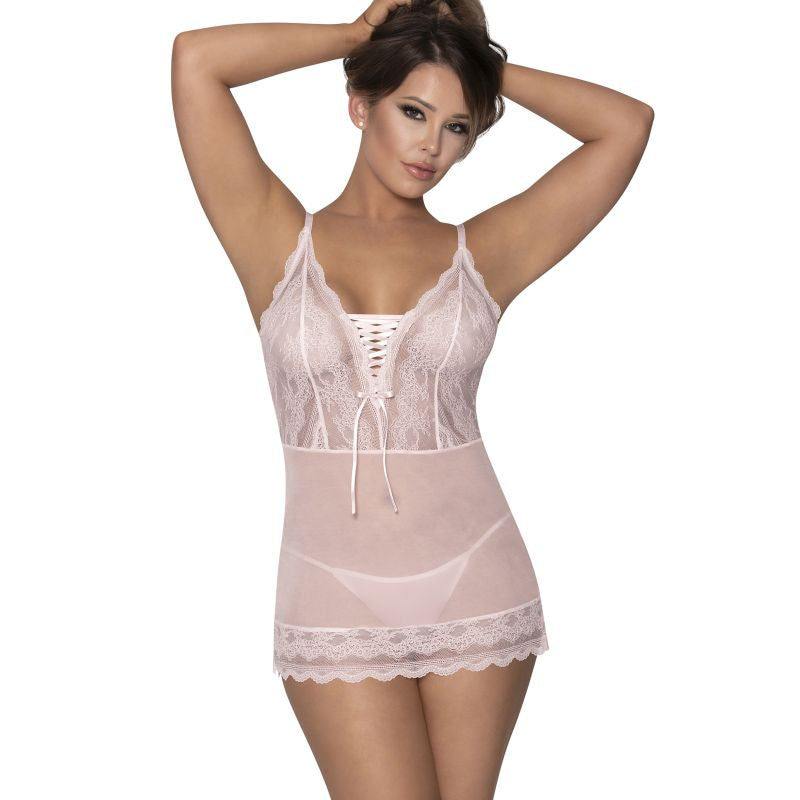 Lace Chemise and G-String Blush  - Blush