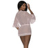Robe with Lace Trim Blush - Blush