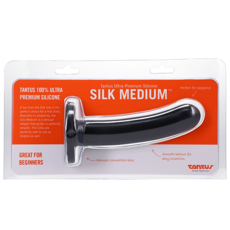 Silk Dildo Medium Onyx - Black