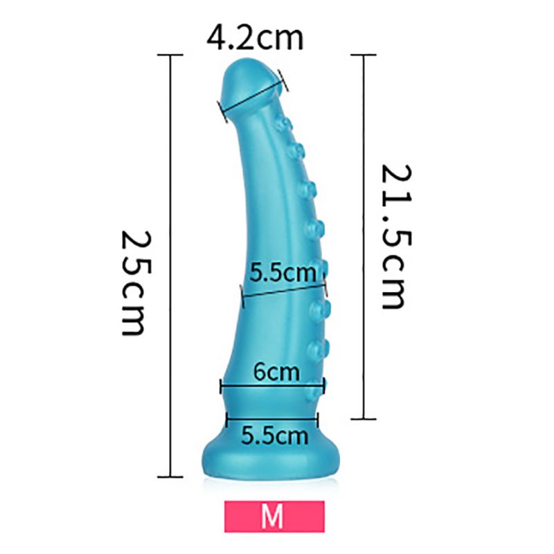 OctoCock Liquid Silicone Dildo Medium - Silver