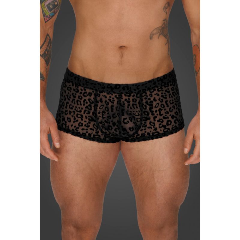 Leopard Flock Short Shorts - Black