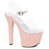 Stiletto Platform Sandal With Peach Glitter 7in  - Peach