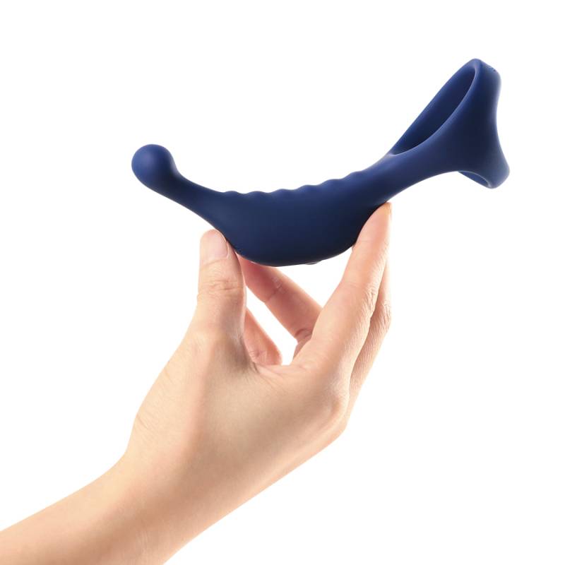 Underquaker Vibrating Anal Probe with Cockring and Remote - Blue