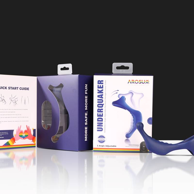 Underquaker Vibrating Anal Probe with Cockring and Remote - Blue