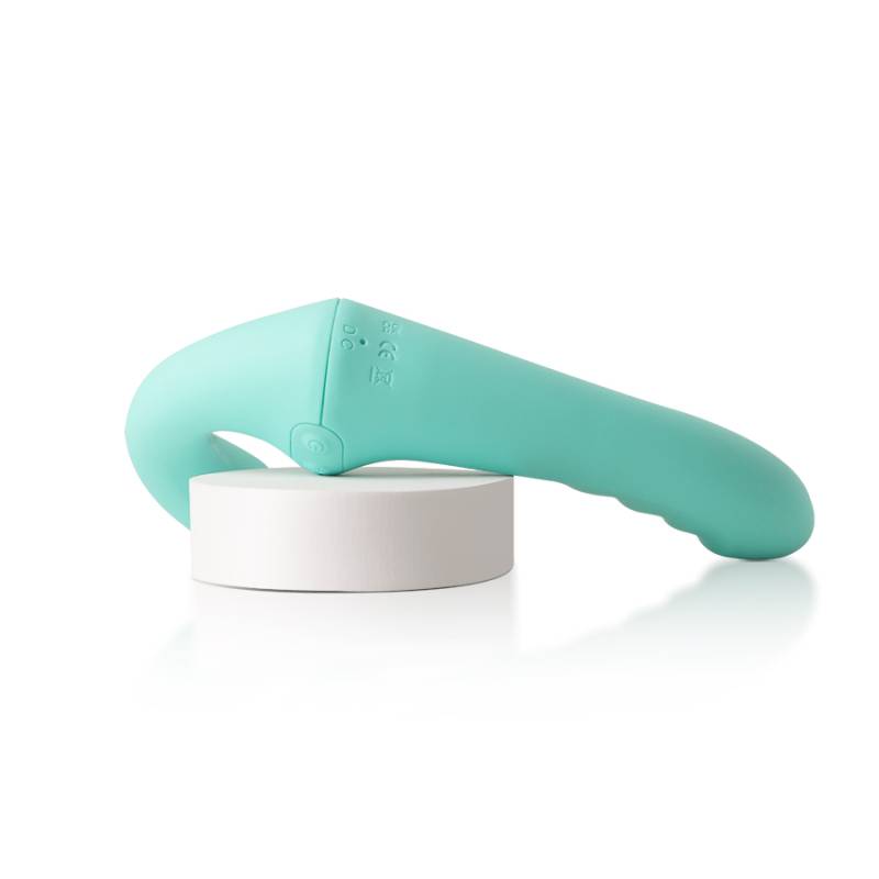 VibraTwin Rechargeable Come Hither Strapless Strap On with Remote - Green
