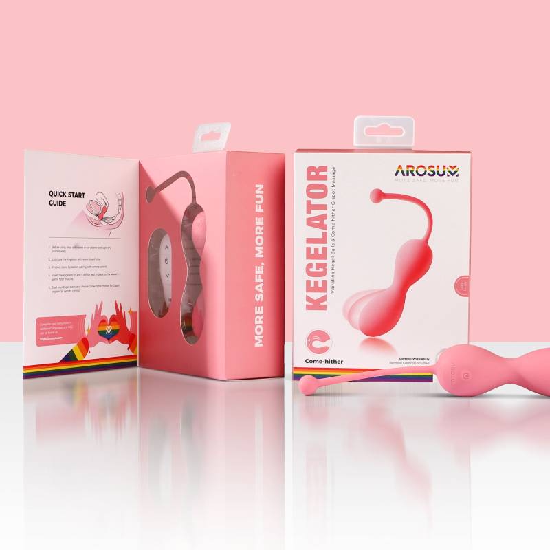 Kegelator Duo Vaginal Balls Come Hither Stimulator with Remote - Pink