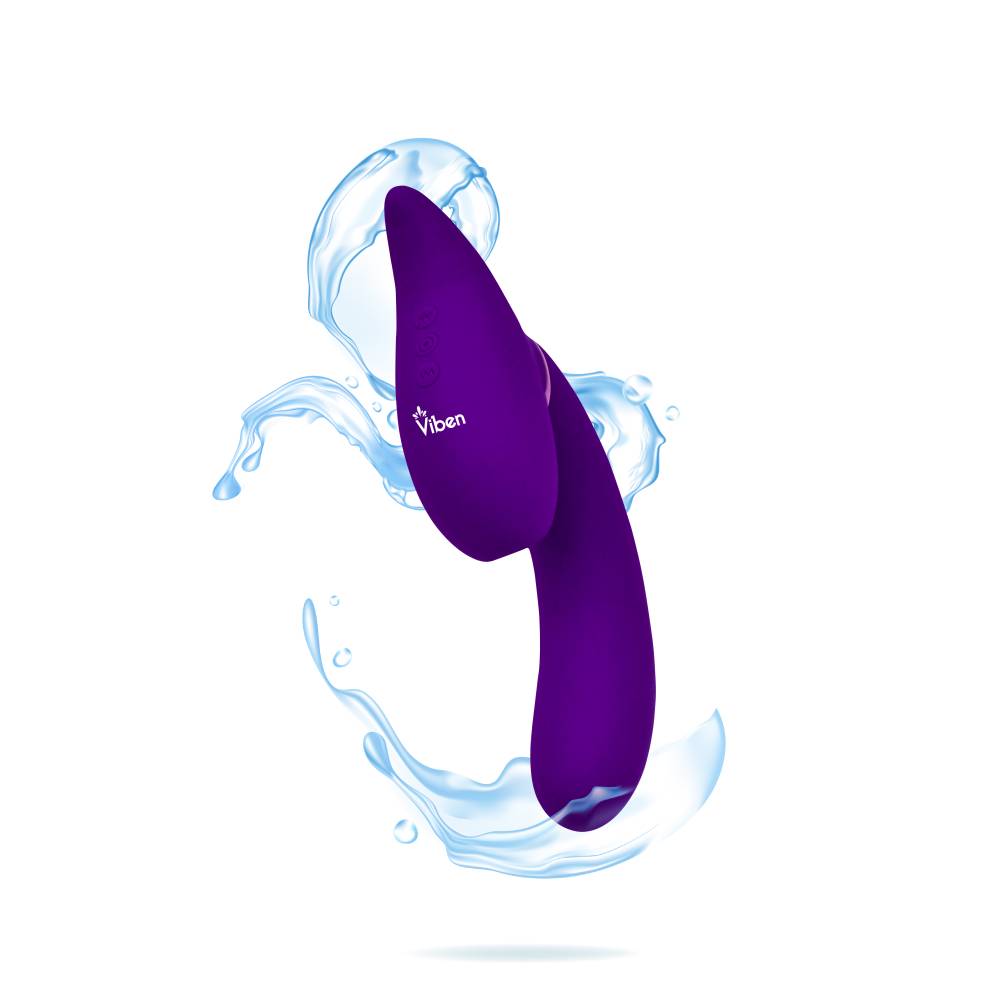 Symphony 21 Mode Swivel Suction Head Triple Motor Vibrator - Purple