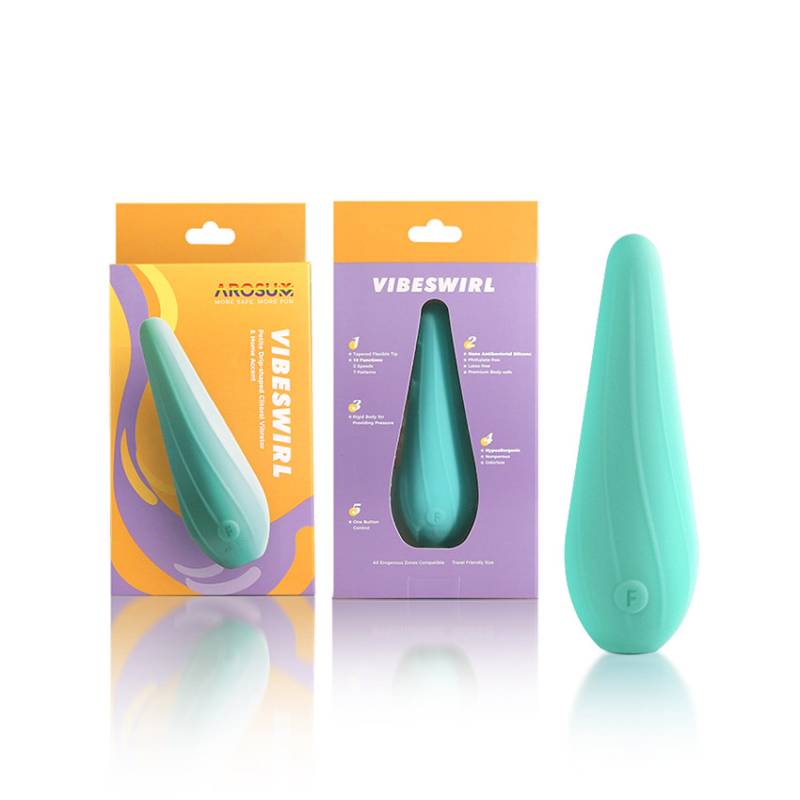 VibeSwirl Drip Shape Rechargeable Vibrator - Teal